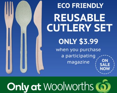 Eco Friendly Reusable Cutlery Set. Only $3.99* when you buy your favourite magazine