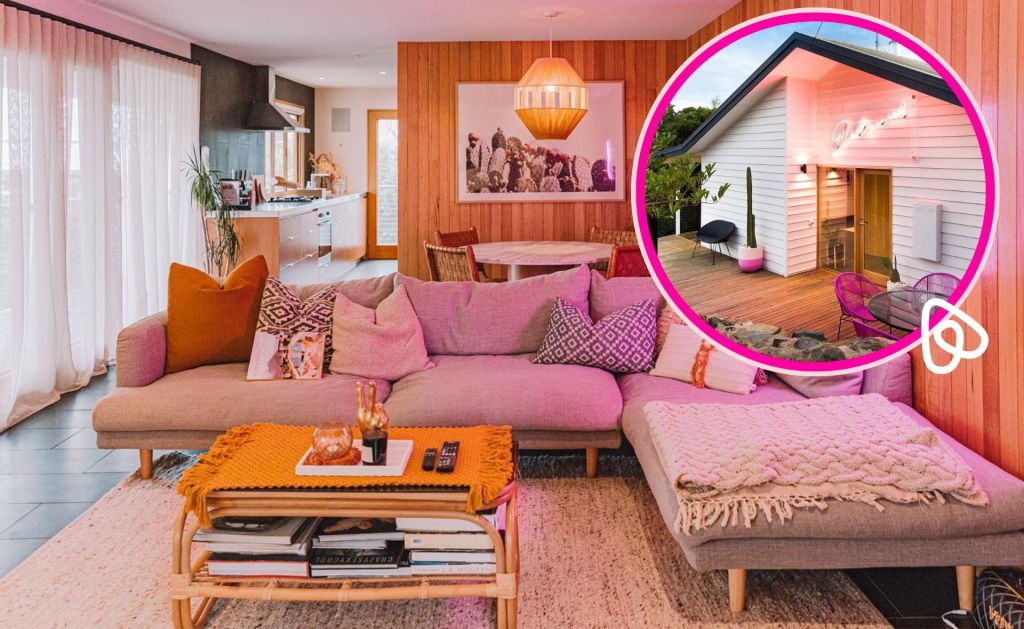 living room of Aussie TV star Megan Gale's Airbnb