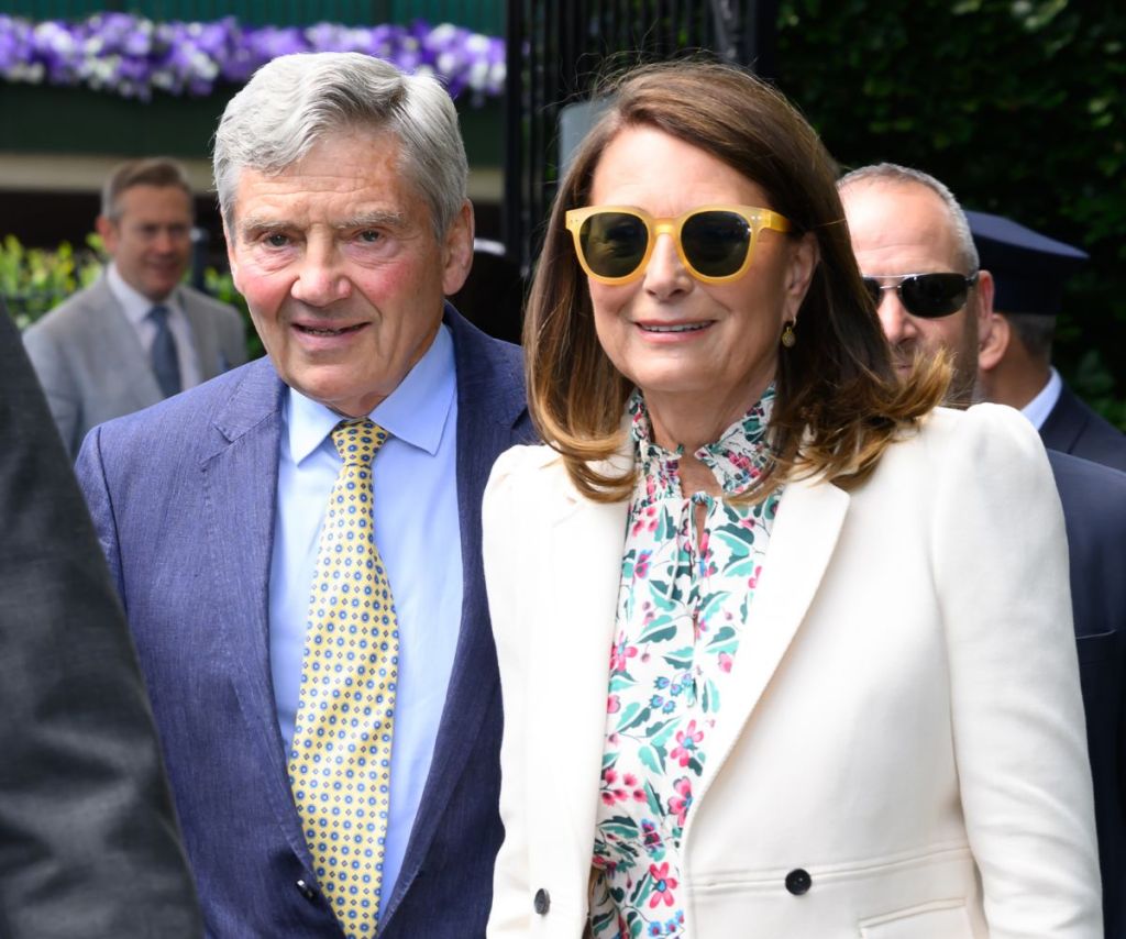 Kate Middleton's parents Carole and Michael attend Wimbledon 2024.