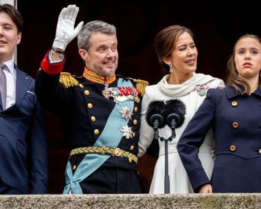 Danish royal family waves