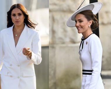 Meghan Markle and Kate Middleton wear white