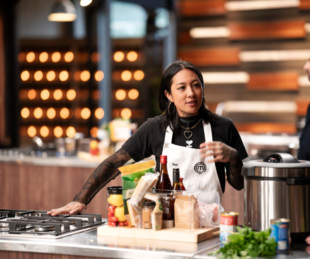 Nat Thaipun in the midst of the MasterChef competition.